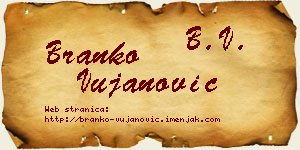 Branko Vujanović vizit kartica